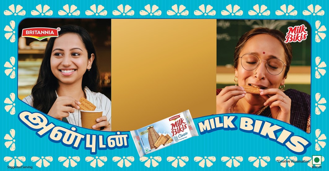 Milk Bikis poster with three photo panels